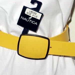 Nautica Yellow Genuine Leather Ladies Belt 36" NWT